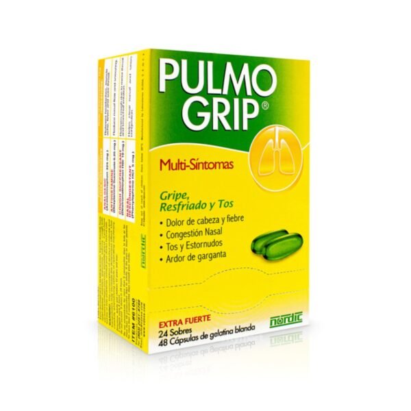 Pulmogrip Cápsulas – 24 Sobres Alivio Total para Gripe, Tos y Congestión
