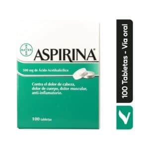 ASPIRINA ADULTO 500MG 100 Tabletas - Imagen 2