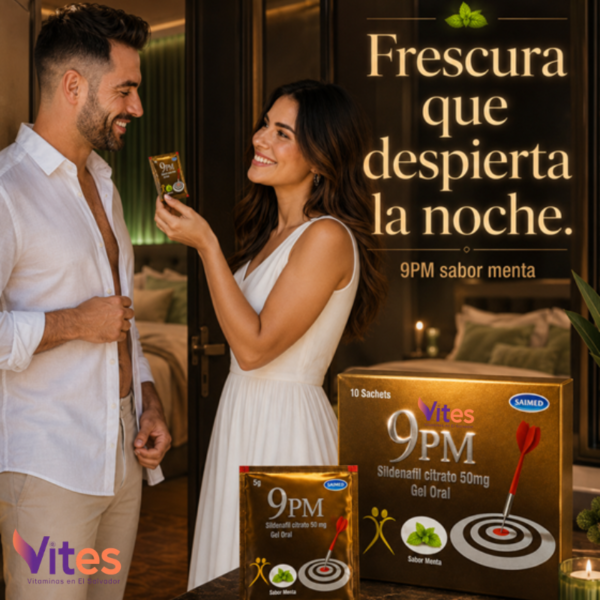 9PM Sildenafil Gel Oral Sabor Menta | 10 Sobres