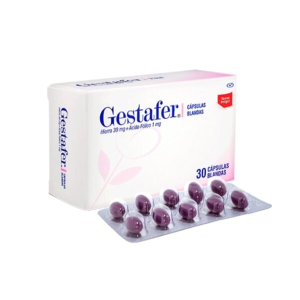 GESTAFER 30 Cápsulas - Suplemento de Hierro y Ácido Fólico